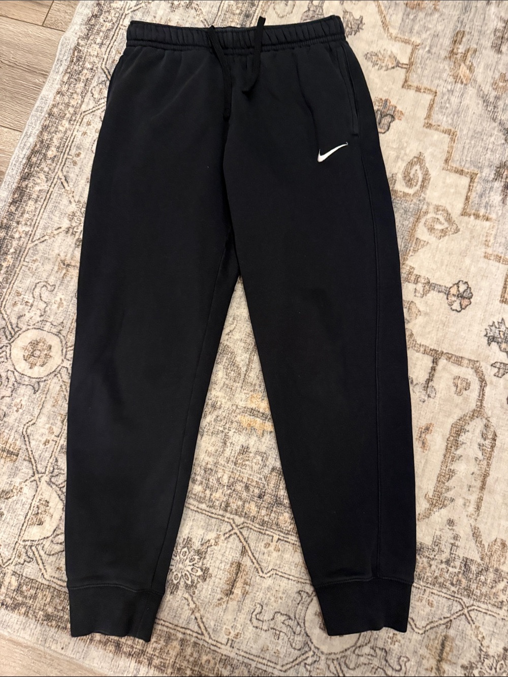 Nike Black Jogger Sweatpants with White Swoosh